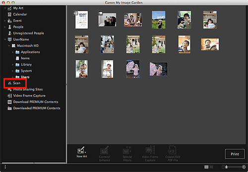my image garden for mac scan